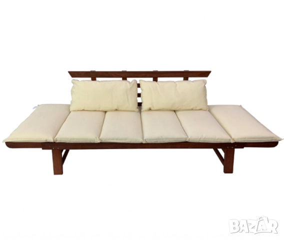 Диван Muhler Meranti с матрак и възглавница BEIGE, снимка 2 - Други стоки за дома - 52137981