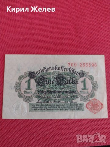 Райх банкнота 1 марка 1914г. Германия уникат за колекционери 28205, снимка 1 - Нумизматика и бонистика - 37144084