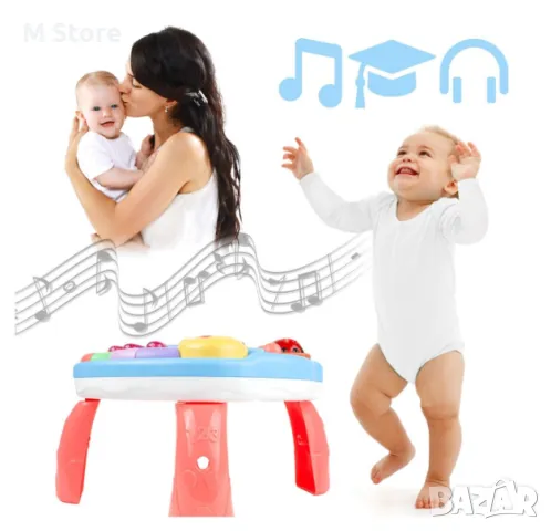 Интерактивна маса за деца и бебета, светлини и звуци,, снимка 7 - Образователни игри - 48044347