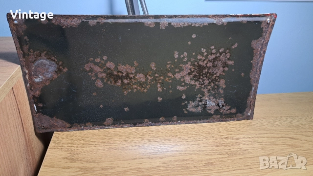 Огнеопасно - емайлирана табела от 60-те, снимка 2 - Антикварни и старинни предмети - 52940945