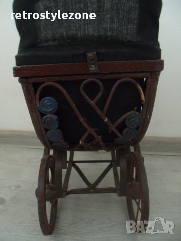 № 7008 стара декоративна дървена детска количка  , снимка 5 - Антикварни и старинни предмети - 40865799