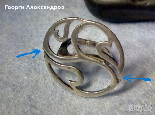 Великолепен Стилен ОГРОМЕН СРЕБЪРЕН ПРЪСТЕН АРТ Дизайн СРЕБРО 925, снимка 3 - Пръстени - 52776093