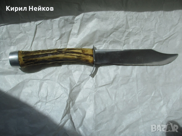 Ловджийски нож с дръжка от рог, снимка 3 - Ножове - 51641335