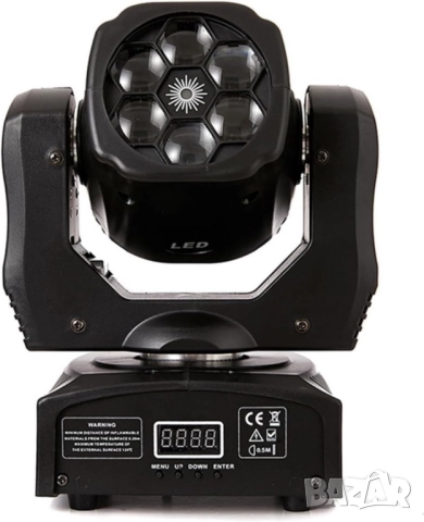 Преносими LED сценични светлини с движеща се глава и управление (6x12W + лазер), снимка 8 - Друга електроника - 52137266