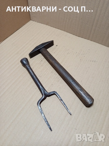 Комплект Соц Стари Ръчно Ковани Наковалня И Чукче Чук За Клепане На Коси. , снимка 3 - Антикварни и старинни предмети - 52697488