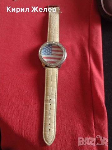 Фешън модел дамски часовник с кристали Американското знаме стил и комфорт 42598, снимка 7 - Дамски - 43786026