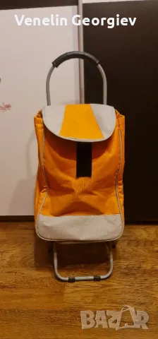 Сгъваема Пазарска чанта с колелца 80см, височина с дръжката., снимка 1