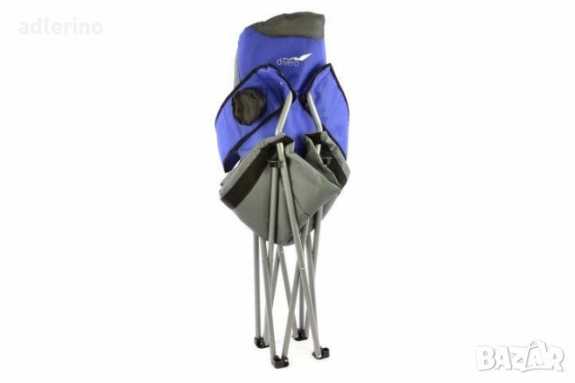 Рибарски стол, сгъваем стол, пикник стол, къмпинг стол, синьо - 130 кг, снимка 2 - Градински мебели, декорация  - 34313588