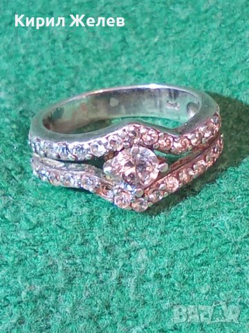 СТАР АНГЛИЙСКИ СКЪПОЦЕНЕН СРЕБЪРЕН АР НУВО ПРЪСТЕН СРЕБРО 925 с ФАСЕТИРАНИ ЦИРКОНИ 25836, снимка 13 - Пръстени - 35884667