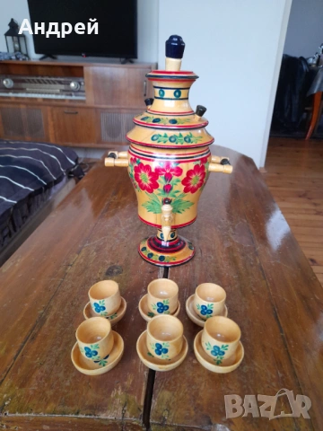 Стар дървен самовар,хохлома