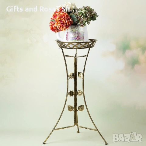 Поставка за саксия - менална, в злетен цвят