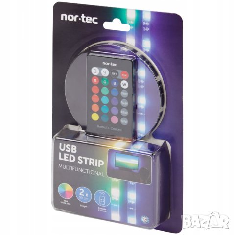 Лента с дистанционно - RGB LED USB, 2 х 50 см nor-tec, снимка 4 - Лед осветление - 43380604