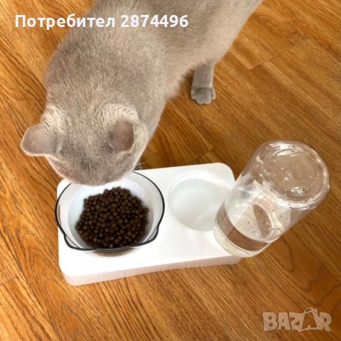 3779 Котешка къпичка за храна с диспенсър за вода, снимка 4 - За котки - 38922183