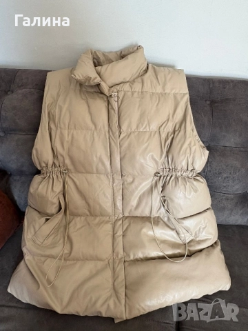 Дълъг кожен елек 