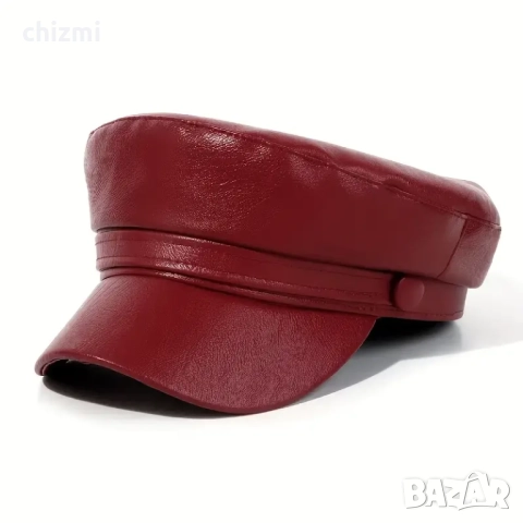 Барета от изкуствена кожа, снимка 3 - Шапки - 52241116