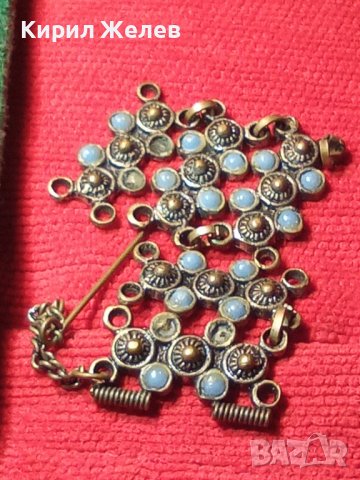 ВЪЗРОЖДЕНСКА БРОНЗОВА ГРИВНА ЕЛЕМЕНТИ с КАМЪНИ и ЩИФТ 11874, снимка 4 - Антикварни и старинни предмети - 30652662