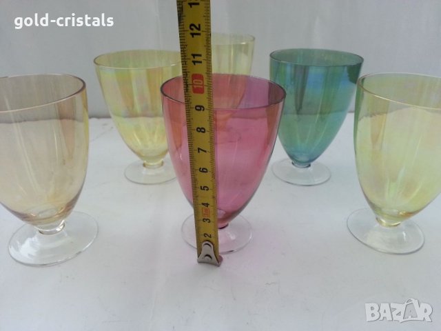 Ретро чаши цветно стъкло, снимка 3 - Антикварни и старинни предмети - 33559640
