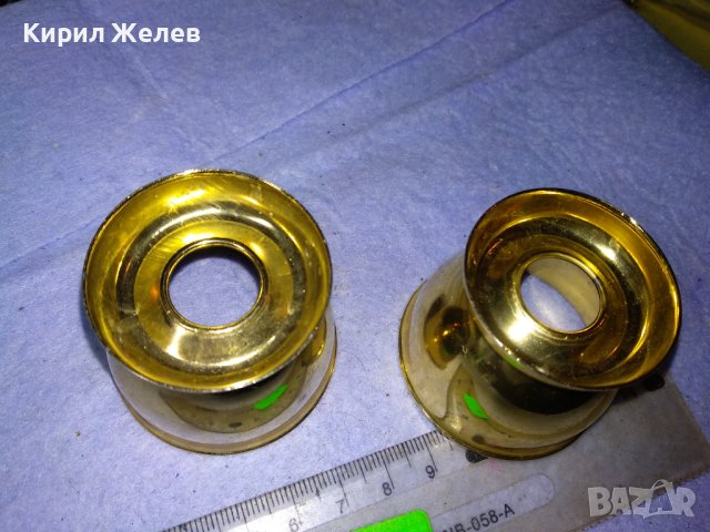 ДВЕ ЗЛАТИСТИ МЕСИНГОВИ ВИНТИДЖ ЧАШКИ За ВАРЕНИ ЯЙЦА 41275, снимка 8 - Чаши - 43650764