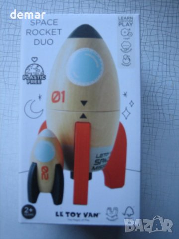 Дървена космическа дуо играчка със скрита мини ракета за малки деца, снимка 7 - Влакчета, самолети, хеликоптери - 43216656