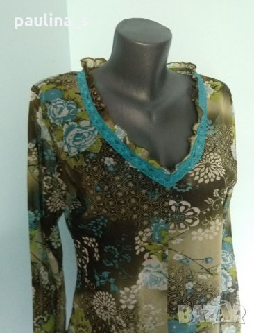 Екзотична еластична блуза / топ "Promiss" / унисайз , снимка 4 - Блузи с дълъг ръкав и пуловери - 15885422