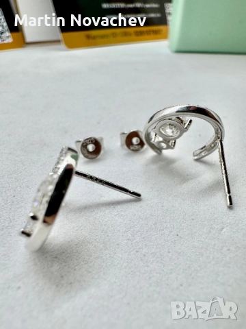 Сребърни обеци с мойсанит (Диамант) 0.8 карата, снимка 8 - Обеци - 52844709