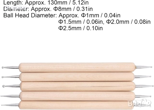 инструменти за моделиране, щамповане 5 бр., кожарски, снимка 4 - Други инструменти - 44131981