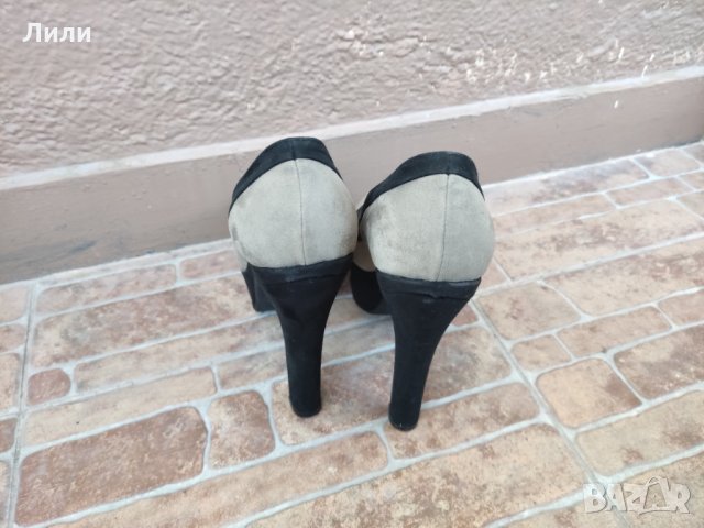 Стилни дамски велурени обувки с токчета, снимка 6 - Дамски обувки на ток - 34590386