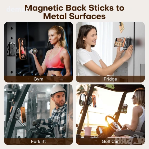 OMOTON TP02 Pro 360° въртящ се MagSafe статив, с 1/4" винт и Arca Swiss плоча, снимка 4 - Селфи стикове, аксесоари - 53281327