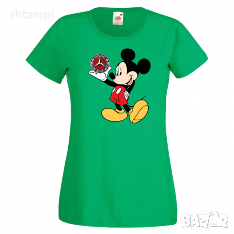 Дамска тениска Mickey Mouse Mercedes .Подарък,Изненада,, снимка 3 - Тениски - 36528738