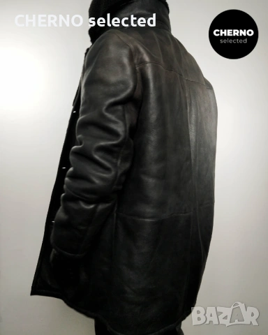 Мъжко кожено палто / кожух от естествена кожа с косъм LAGERFELD Men’s Shearling Coat – XXL•XXXL, снимка 10 - Якета - 53205620