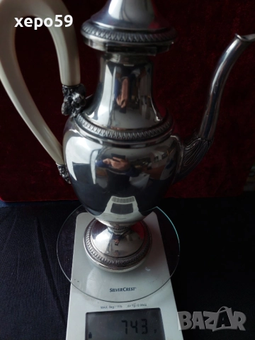 Сребърен комплект кани, сребърна кана, сребърна чаша. сребро 800 проба/4 лева за грам, снимка 17 - Сервизи - 52403205