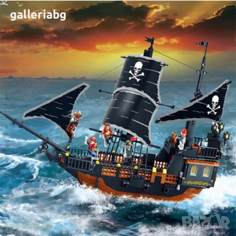 🏴‍☠️ Конструктор Pirate Ship – Черната Перла ⚓ (652 части), снимка 2 - Конструктори - 52086436
