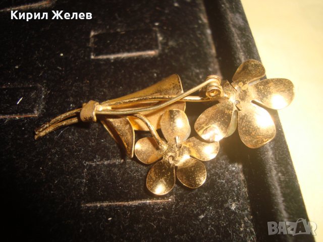 ПОЗЛАТЕНА СТАРА СКЪПОЦЕННА БРОШКА - ЦВЕТЕ ЕМАЙЛИРАНА 22888, снимка 6 - Антикварни и старинни предмети - 33350469