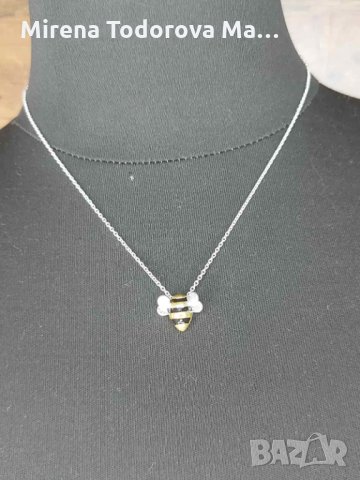 Сребърна верижка пчеличка проба 925, снимка 7 - Колиета, медальони, синджири - 35069451