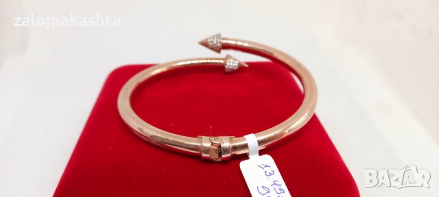 Сребърна гривна с позлата-13,49гр/925, снимка 4 - Гривни - 37779002