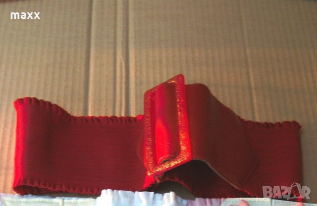 Колан ластик широк червен 05