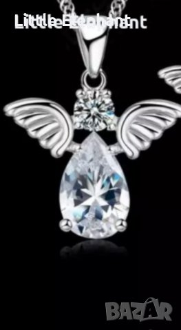 Outlet Sale Сребърно колие кръст с кристал,white/Ср.вис обеци,кръстове с кристали,white/нови