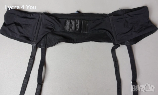 Bodigue Luxe М черен сатенен колан с жартиери и сива дантела, снимка 6 - Бельо - 53264520