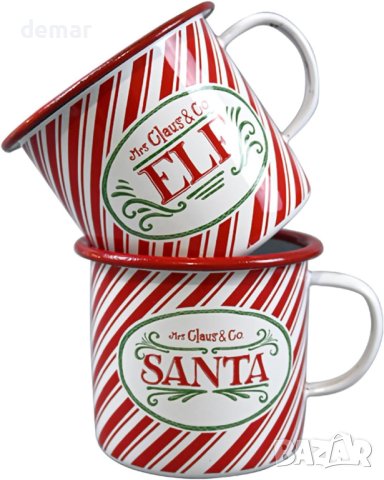 Коледни чаши, коледна чаша за кафе - Комплект от 2 броя