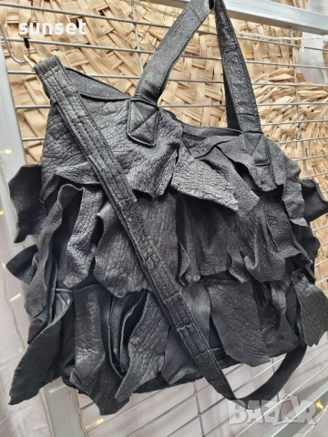 ЕСТЕСТВЕНА кожа голяма чанта рошава, ЕКСТРАВАГАНТНА!