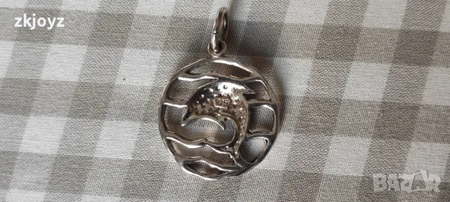 СРЕБЪРНА ВИСУЛКА ДЕЛФИН 4.57 грама / ПРОБА 925, снимка 2 - Колиета, медальони, синджири - 48561439