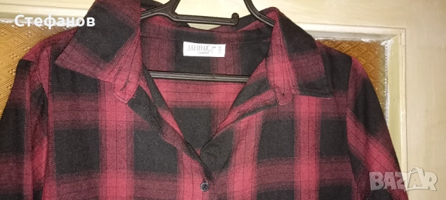 Красива ,карирана, дамска ,макси туника тип риза на Janina , снимка 4 - Туники - 52726899