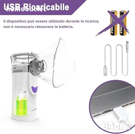ПРОМОЦИЯ Преносим инхалатор с компактен размер YNPUZ MESH NEBULIZER UN200, снимка 7 - Други - 51679924