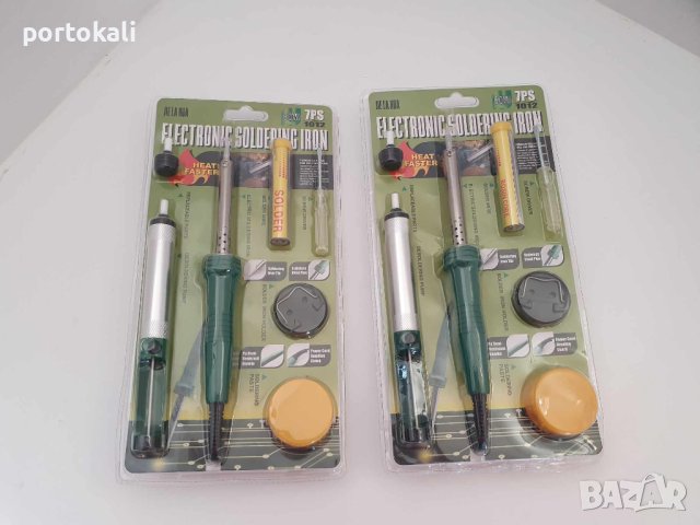 Комплект поялник 60W, вакуум помпа, тинол, колофон, поставка, отвертка, снимка 2 - Поялници и запояване - 43228969