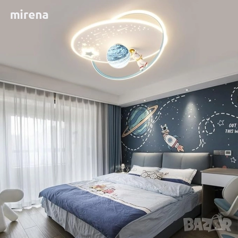 Лед LED Полилей Луна Астронавт Звезда Детска стая Дистанционно 213, снимка 3 - Лампи за таван - 51526768