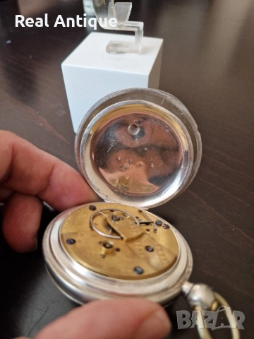 Рядък антикварен колекционерски американски сребърен джобен часовник Appleton Tracy & Co -Waltham , снимка 7 - Антикварни и старинни предмети - 51617506