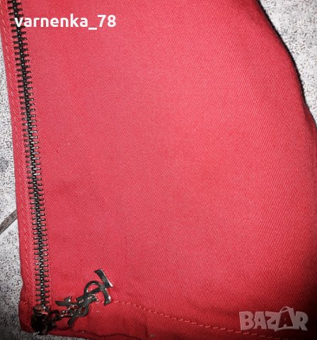 Дамски червени дънки yves saint laurent - размер 27-28 - С, снимка 5 - Панталони - 26843880