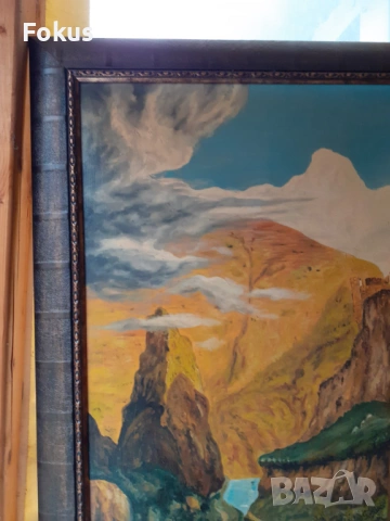 Огромна майсторска картина масло на платно - подпис, снимка 3 - Антикварни и старинни предмети - 53503408