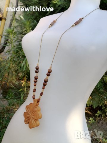 Ръчно изработен дълъг гердан, снимка 4 - Колиета, медальони, синджири - 43244351