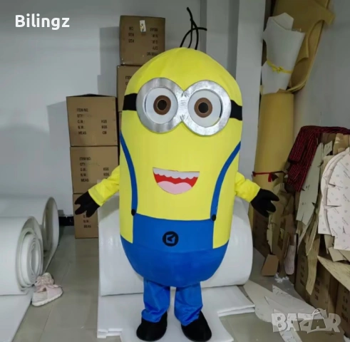 Чисто нов костюм / маскот на миньон за парти, изненада, рожден ден, анимация